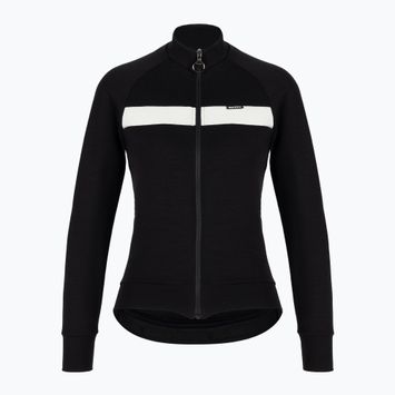 Pánska cyklistická mikina Santini Adapt Wool Thermal Jersey čierna SP21675ADAPTWOOL
