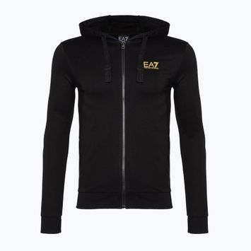 Pánska mikina EA7 Emporio Armani Train Core ID Hoodie FZ Coft black/gold logo