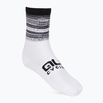 Bielo-čierne cyklistické ponožky Alé Scanner L21181400