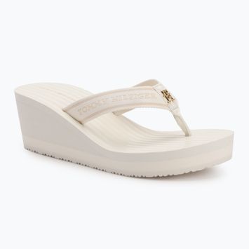 Dámske žabky Tommy Hilfiger Stripes Wedge Beach Sandal ivory