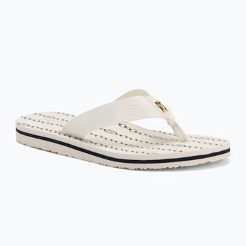 Dámske žabky Tommy Hilfiger Chain Print Beach Sandal ivory