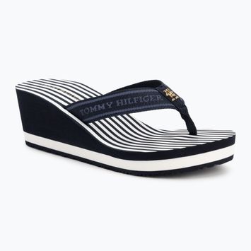 Dámske žabky Tommy Hilfiger Stripes Wedge Beach Sandal space blue