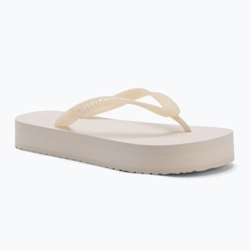 Calvin Klein dámske žabky YW0YW01830 Beach Sandal Flatform Tpu eggshell/bright white