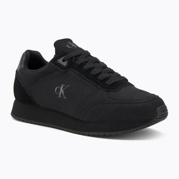 Pánske topánky Calvin Klein YM0YM01217 Runner Sock Laceup Mg Canvas triple black