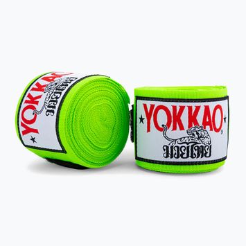Boxerské bandáže YOKKAO Premium Handwraps 400 cm neónovo zelené