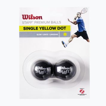 Loptička Wilson Staff Squash Ball Yel Dot 2 ks čierna WRT617800+.