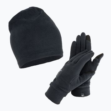 Pánsky set čiapka + rukavice Nike Fleece black/black/silver