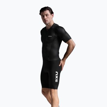 Pánska tritlonová kombinéza 2XU Aero Hex Sleeved black/white