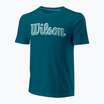 Pánske tenisové tričko Wilson Script Eco Cotton Tee blue/coral