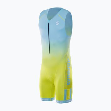 Pánsky triatlonový oblek Synergy Elite Sleeveless Trisuit mint/yellow