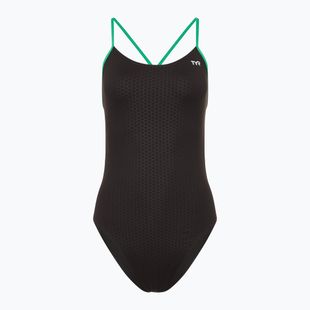 Dámske jednodielne plavky TYR Hexa Cutoutfit black/green