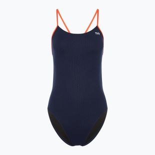Dámske jednodielne plavky TYR Hexa Cutoutfit navy/orange