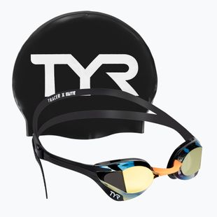 Plavecké okuliare TYR Tracer-X Elite Mirrored gold/black