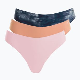 Dámske tangá Under Armour Pure Stretch Ns 3 páry canyon pink/black