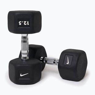 Pogumovaná činka Nike Strength Hex Dumbbell 12,5 kg black/white