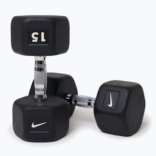 Pogumovaná činka Nike Strength Hex Dumbbell 15 kg black/white
