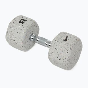 Pogumovaná činka Nike Strength Grind Hex Dumbbell 15 kg wolf grey