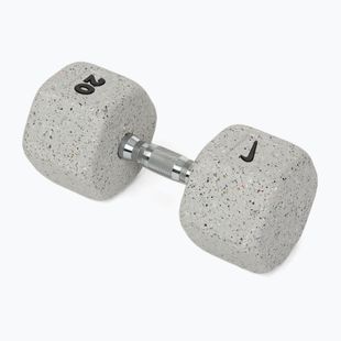 Pogumovaná činka Nike Strength Grind Hex Dumbbell 20 kg wolf grey