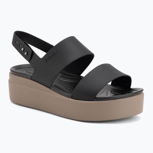 Dámske sandále  Crocs Brooklyn Low Wedge black/mushroom