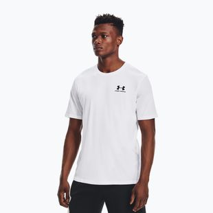 Pánske tréningové tričko Under Armour Sportstyle Left Chest SS white/black