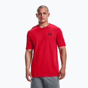 Under Armour Sportstyle Left Chest SS pánske tréningové tričko červená/čierna