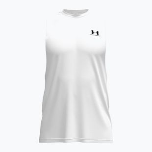 Pánske tréningové tričko Under Armour Left Chest Cut Off Tank white/black