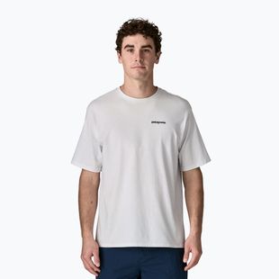 Pánske trekingové tričko Patagonia P-6 Logo Responsibili-Tee white
