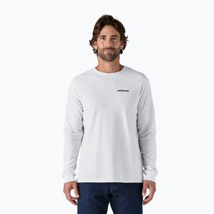 Pánske tričko Patagonia P-6 Logo Responsibili Longsleeve white