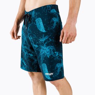Pánske plavecké šortky Oakley Ohana Floral 20" modré FOA403022