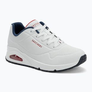Dámske topánky SKECHERS Uno Stand On Air white durabuck/navy/red trim/mesh