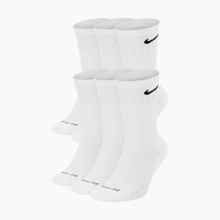 Pánske ponožky Nike Everyday Plus Cushioned Crew 6 párov white/black