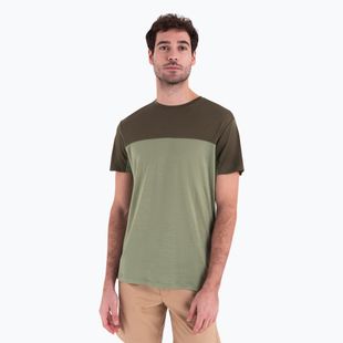 Pánske trekingové tričko Icebreaker Merino Cool-Lite Sphere III SS Tee Colour Block lichen/loden