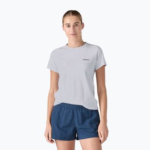 Dámske trekingové tričko Patagonia P-6 Logo Responsibili-Tee white