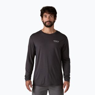Pánske tričko Patagonia Cap Cool Merino Blend Longsleeve Graphic heritage header/black