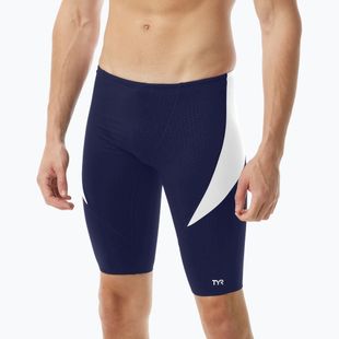 Pánske plavky jammery TYR Durafast Elite Curve Splice Hexa Jammer navy/white