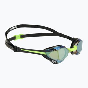 Plavecké okuliare TYR Tracer-X Elite Racing Mirrored black/lime