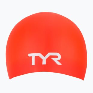 Plavecká čiapka TYR Long Hair Wrinkle Free Silicone bright red