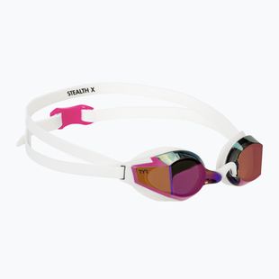Plavecké okuliare TYR Stealth-X Performance Mirrored pink/white
