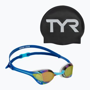 Plavecké okuliare TYR Tracer-X Elite Racing Mirrored blue/turquoise