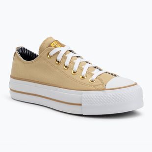 Dámske tenisky Converse Chuck Taylor All Star Lift Platform Herringbone Stripe utility sunflower/trek tan