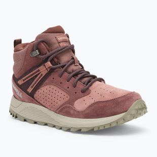 Dámske turistické topánky Merrell Wildwood Mid Ltr Wp marron/burlwood