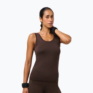 Dámske tričko na jogu Sweaty Betty Seamless Ruched Tank espresso brown