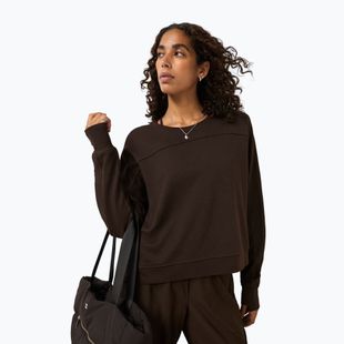 Dámska mikina Sweaty Betty After Class Yoke Crop espresso brown
