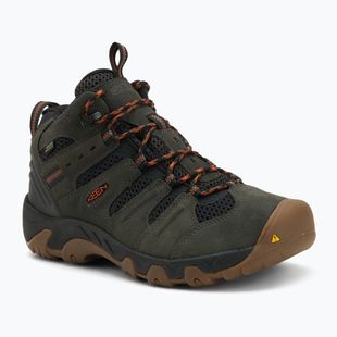 Pánske turistické topánky KEEN Headout Mid Waterproof black olive/fossil orange