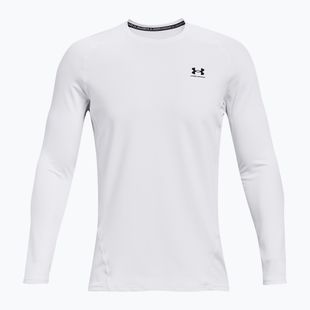 Pánske tréningové tričko longsleeve Under Armour CG Armour Fitted Crew white/black