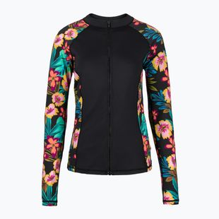 Hurley dámske plavecké tričko s dlhým rukávom Fiji Fantasy Zip Front Rashguard black