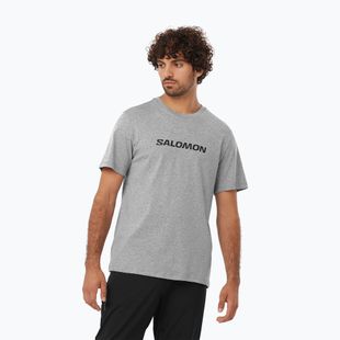 Pánske tričko Salomon Logo Performance heather grey