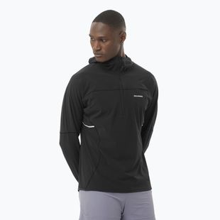 Pánska bežecká mikina Salomon Sense Aero Hybrid Half Zip Hooded deep black