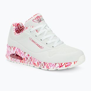 Dámske topánky SKECHERS Uno Loving Love  white/red/pink mesh