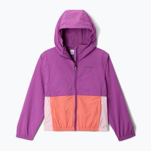 Detská vetrovka Columbia Tabor Trail Windbreaker razzle/satin pink/hot coral